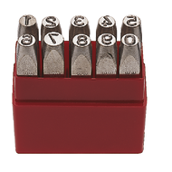 Handschlagstempel Normalschrift, Schrifthöhe 1mm (Zahlen 0-9)